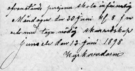 Skurning av kyrkan 1898